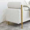 Elegant Upholstered Linen Storage Bench with Cylindrical Arms and Iron Legs for Hallway Living Room Bedroom - Image 5