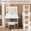 New Large Mirror Vanity Desk for Bed room , Modern Makeup Vanity Set with Power Outlet and Hair dryer holder, 5 Drawers , 3 Lighting Color Adjustable Dressing Table for Bedroom - Image 3