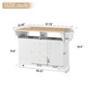 Large Kitchen Island with 2 Drop Leaf, Rolling Kitchen Cart on 5 Wheels with Power Outlet, Folding Storage Dining Table with Spice & Towel Rack, 3 Drawers, for Kitchen, Dining Room, White - Image 10