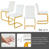 Modern dining chairs set of 4, PU leather white kitchen chairs, restaurant chairs, suitable for kitchens, living rooms, bedrooms, and offices, and metal legs - Image 6