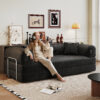 78.8" Compression Sofa,Convertible Floor Sofa Bed-with Pillow Back Support Armrest,Comfy Futon Couch Sleeper Bed,Loveseats Boneless Modular Sectional Sofa,Corduroy fabric,for Living Room,Bedroom - Image 6