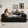 78.8" Compression Sofa,Convertible Floor Sofa Bed-with Pillow Back Support Armrest,Comfy Futon Couch Sleeper Bed,Loveseats Boneless Modular Sectional Sofa,Corduroy fabric,for Living Room,Bedroom - Image 7