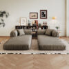 78.8" Compression Sofa,Convertible Floor Sofa Bed-with Pillow Back Support Armrest,Comfy Futon Couch Sleeper Bed,Loveseats Boneless Modular Sectional Sofa,Corduroy fabric,for Living Room,Bedroom - Image 8
