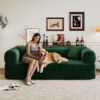 78.8" Compression Sofa,Convertible Floor Sofa Bed-with Pillow Back Support Armrest,Comfy Futon Couch Sleeper Bed,Loveseats Boneless Modular Sectional Sofa,Corduroy fabric,for Living Room,Bedroom - Image 15