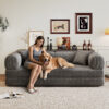 78.8" Compression Sofa,Convertible Floor Sofa Bed-with Pillow Back Support Armrest,Comfy Futon Couch Sleeper Bed,Loveseats Boneless Modular Sectional Sofa,Corduroy fabric,for Living Room,Bedroom - Image 24