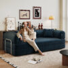 78.8" Compression Sofa,Convertible Floor Sofa Bed-with Pillow Back Support Armrest,Comfy Futon Couch Sleeper Bed,Loveseats Boneless Modular Sectional Sofa,Corduroy fabric,for Living Room,Bedroom - Image 27