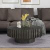Modern minimalist circular coffee table 31.4'' with natural wood texture, stable and durable, enhancing spatial aesthetics suitable for living rooms, study rooms and offices - Image 10