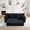 Corduroy Cloud Double Sofa, 2-in-1 Convertible Sofa Bed, Comfortable Boneless Double Sofa, Suitable for Living Room, Apartment, Small Space Grey - Image 11