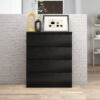 4 Drawer Dresser,Modern Storage Chest of Drawers,31.5In Black Dresser for Closet with Handle-Free Design, Closet Chests Organizer for Bedroom, Living Room - Image 3