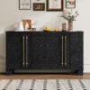TREXM Sideboard Buffet Cabinet with Storage, Wood Sideboard with Adjustable Shelves and Gold Handles for Kitchen, Dining Room and Living Room - Image 9
