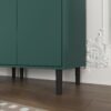 Tempered Glass Door Tall Storage Bookcase with adjustable board, 4 doors MDF painting finished cabinet, Green, Living room Bedroom storage - Image 6