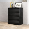 4 Drawer Dresser,Modern Storage Chest of Drawers,31.5In Black Dresser for Closet with Handle-Free Design, Closet Chests Organizer for Bedroom, Living Room - Image 4