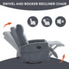 Manual Recliner Chair with Rocker and Swivel in Fabric for Living Room - Image 6