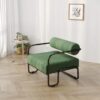 27"L Living room iron sofa chair, lazy individual chair, balcony leisure chair,Modern, Small Space, Easy Assembly