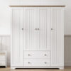 4 Door Wardrobe Armoire Closet with 2 Drawers