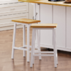 K&K Solid Wood Bar Stools 25.6" Tall Set of 2 Bar Chairs, Kitchen Counter Stools with Footrests, Farmhouse Stools for Dining Room, Kitchen, Counter