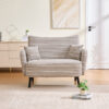 Modern style two-seater sofa with ultra-comfortable armrests, armrest pillows, and storage pockets, deep-seated two-seater sofa, comfortable modern sofa for bedroom, small spaces, apartments, and offi