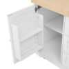 Large Kitchen Island with 2 Drop Leaf, Rolling Kitchen Cart on 5 Wheels with Power Outlet, Folding Storage Dining Table with Spice & Towel Rack, 3 Drawers, for Kitchen, Dining Room, White - Image 12