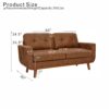 65-inch Modern Minimalist Two-Seater Sofa, featuring breathable Foil fabric and solid wood legs - Image 3