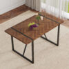 Rustic Industrial Rectangular Wood Dining Table For 4-6 Person, With 1.5" Thick Engineered Wood color Tabletop and Black Metal Legs,Desk For Kitchen Dining Living Room - Image 9