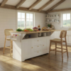 Large Kitchen Island with 2 Drop Leaf, Rolling Kitchen Cart on 5 Wheels with Power Outlet, Folding Storage Dining Table with Spice & Towel Rack, 3 Drawers, for Kitchen, Dining Room, White - Image 2