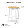 K&K Solid Wood Bar Stools 25.6" Tall Set of 2 Bar Chairs, Kitchen Counter Stools with Footrests, Farmhouse Stools for Dining Room, Kitchen, Counter - Image 7