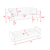 71 inch convertible love seat sofa, American retro beige velvet, suitable for small living room, bedroom, office - Image 2