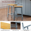 K&K Solid Wood Bar Stools 25.6" Tall Set of 2 Bar Chairs, Kitchen Counter Stools with Footrests, Farmhouse Stools for Dining Room, Kitchen, Counter - Image 4