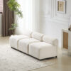 Evelyn 78 in.Armless 3-Piece 3 Seater Modular Couch Sectional Chenille Sofa for Living Rooms,Bedrooms,Apartment Office - Image 2