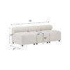 Evelyn 78 in.Armless 3-Piece 3 Seater Modular Couch Sectional Chenille Sofa for Living Rooms,Bedrooms,Apartment Office - Image 6