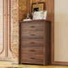 4PCS Bedroom Sets, Wooden Queen Size Bed Frame with Storage Headboard and Charging Station, 2 Nightstands with 2 Drawers, 1 Dresser with 5 Drawers, Walnut(old SKU HL000102AAD) - Image 4