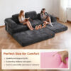 104" Boneless sofa,Sectional Compressed Couch with Chaise, Deep Seat Modular Sectional Sofa Chenille Memory Foam Sofa Boneless Couches for Living Room Bedroom, No Assembly Required - Image 17