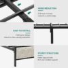 Queen Size Bed Frame, Platform Bed Frame with Charging Station, Upholstered Storage Headboard & Footboard Metal Slats Supports Mattress Foundation, No Box Spring Needed, Beige(No Drawers) - Image 7