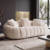 Floral-shaped sofa, ultra-soft faux fur sofa, large living room two-seater sofa, Gray, two-person style - Image 8