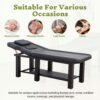 Spa Salon Massage Table with Bottom Storage, Adjustable Backrest (0-15°) & Detachable Headrest, High-Resiliency Waterproof Cushion, Heavy-Duty Steel Frame with Corner Protectors, 330 lbs Capacity – Bl - Image 3