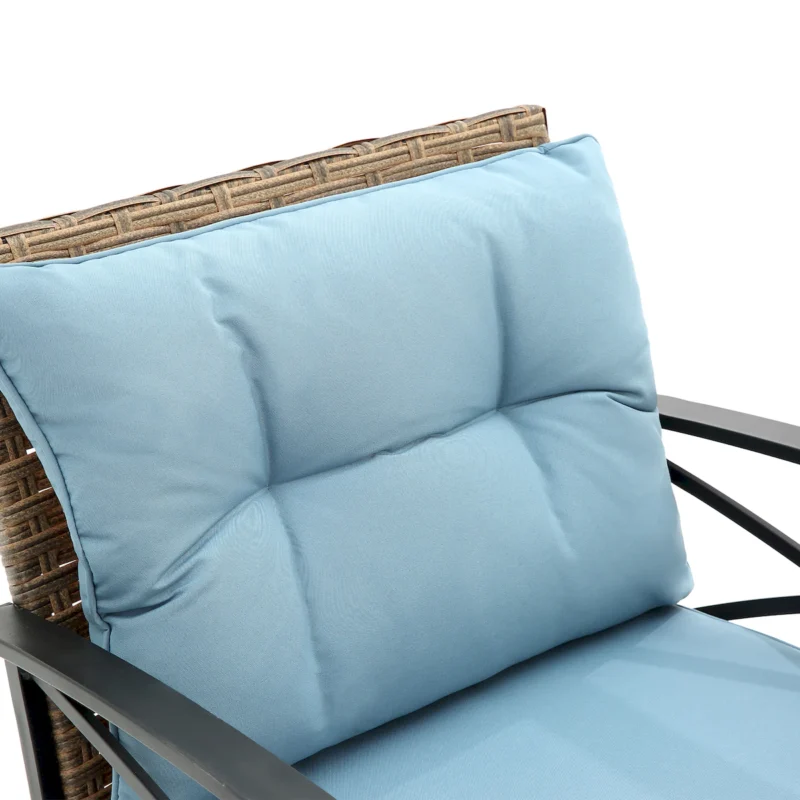 3pcs rocking rattan set wholesale leisure chair outdoor rattan rocking chair set grey - Image 12