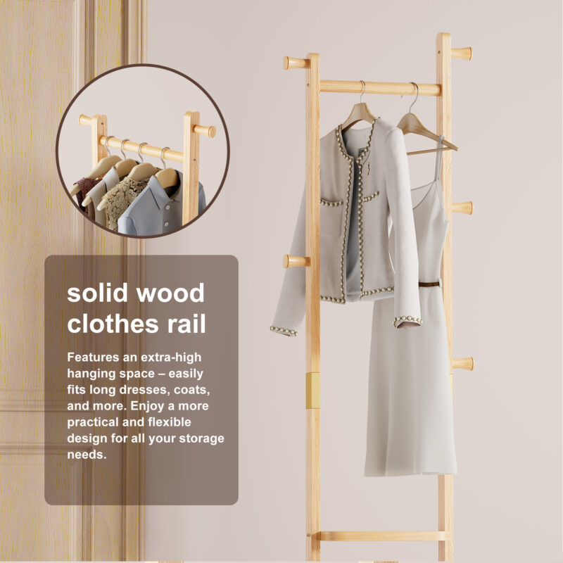 Coat Racks solid wood hanger 23.6* 11*70.8in Solid environmental protection easy to assemble beautiful can be placed in the bedroom/entrance/living room - Image 11
