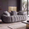 Floral-shaped sofa, ultra-soft faux fur sofa, large living room two-seater sofa, Gray, two-person style - Image 4