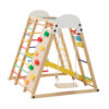 9-in-1 Foldable Kids Climbing Frame & Slide, Wooden Toddler Playground with Swing, Monkey Bars, Climbing Rock, Abacus Game – Indoor Outdoor Playset for Ages 3+, Natural Wood, 176LBS Capacity - Image 15