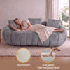 Floral-shaped sofa, ultra-soft faux fur sofa, large living room two-seater sofa, Gray, two-person style - Image 3