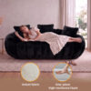 Floral-shaped sofa, ultra-soft faux fur sofa, large living room two-seater sofa, Gray, two-person style - Image 12