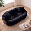 Floral-shaped sofa, ultra-soft faux fur sofa, large living room two-seater sofa, Gray, two-person style - Image 11