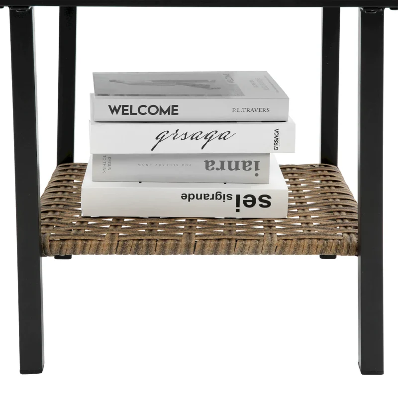 3pcs rocking rattan set wholesale leisure chair outdoor rattan rocking chair set grey - Image 7
