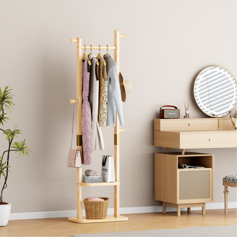 Coat Racks solid wood hanger 23.6* 11*70.8in Solid environmental protection easy to assemble beautiful can be placed in the bedroom/entrance/living room - Image 5