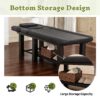 Spa Salon Massage Table with Bottom Storage, Adjustable Backrest (0-15°) & Detachable Headrest, High-Resiliency Waterproof Cushion, Heavy-Duty Steel Frame with Corner Protectors, 330 lbs Capacity – Bl - Image 7