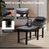 Professional Black Beauty Bed with Removable Headrest & Breast Cushions, Armrests and Storage Shelf for Massage, Facial, Tattoo & Spa - Image 16