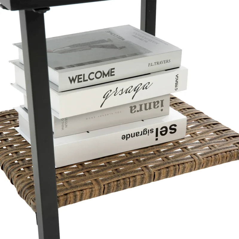 3pcs rocking rattan set wholesale leisure chair outdoor rattan rocking chair set grey - Image 5