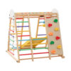 9-in-1 Foldable Kids Climbing Frame & Slide, Wooden Toddler Playground with Swing, Monkey Bars, Climbing Rock, Abacus Game – Indoor Outdoor Playset for Ages 3+, Natural Wood, 176LBS Capacity - Image 13