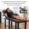 Professional Black Beauty Bed with Removable Headrest & Breast Cushions, Armrests and Storage Shelf for Massage, Facial, Tattoo & Spa - Image 14