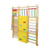 9-in-1 Foldable Kids Climbing Frame & Slide, Wooden Toddler Playground with Swing, Monkey Bars, Climbing Rock, Abacus Game – Indoor Outdoor Playset for Ages 3+, Natural Wood, 176LBS Capacity - Image 11
